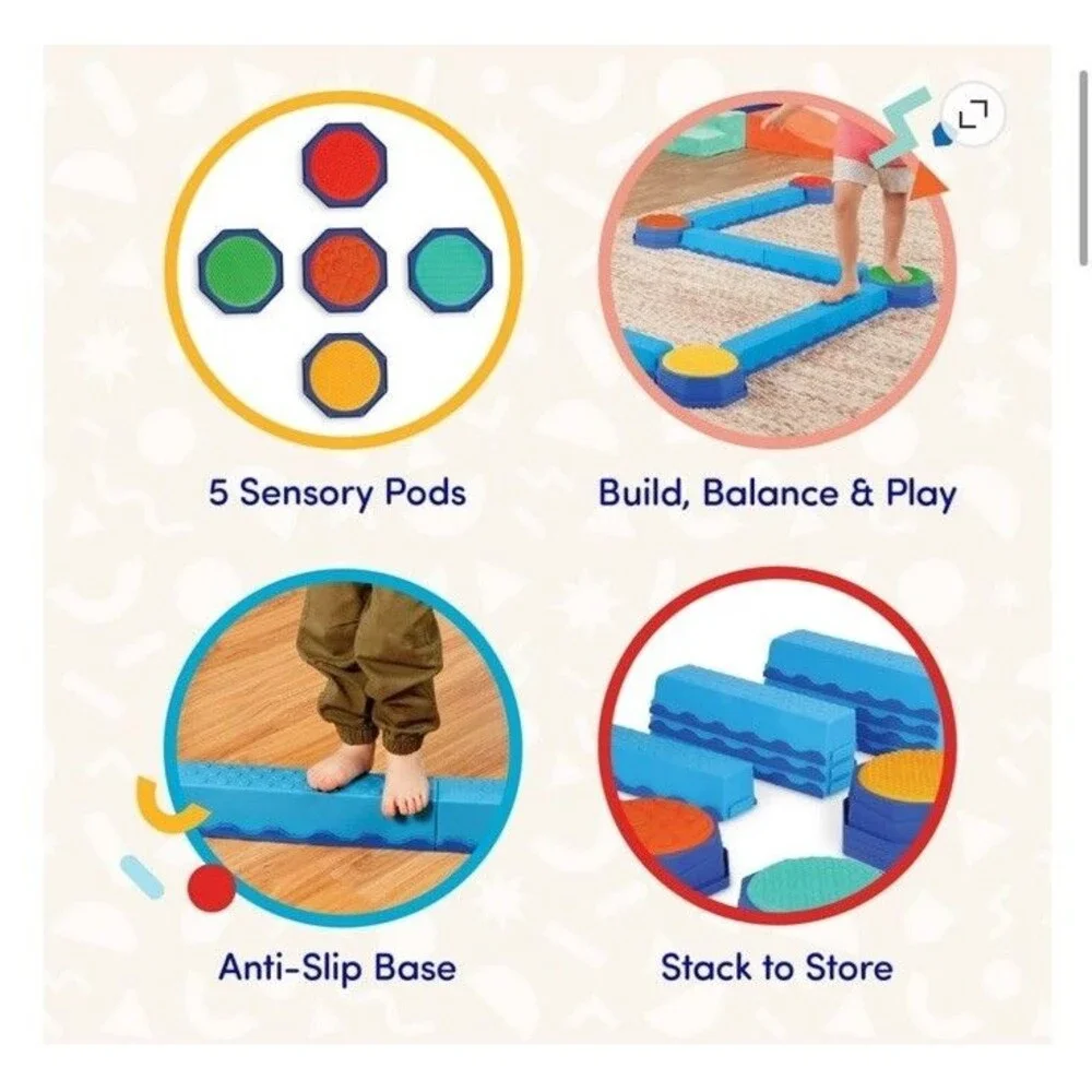 Battat Balancing Beams and Stepping Stones - 13 Pieces
